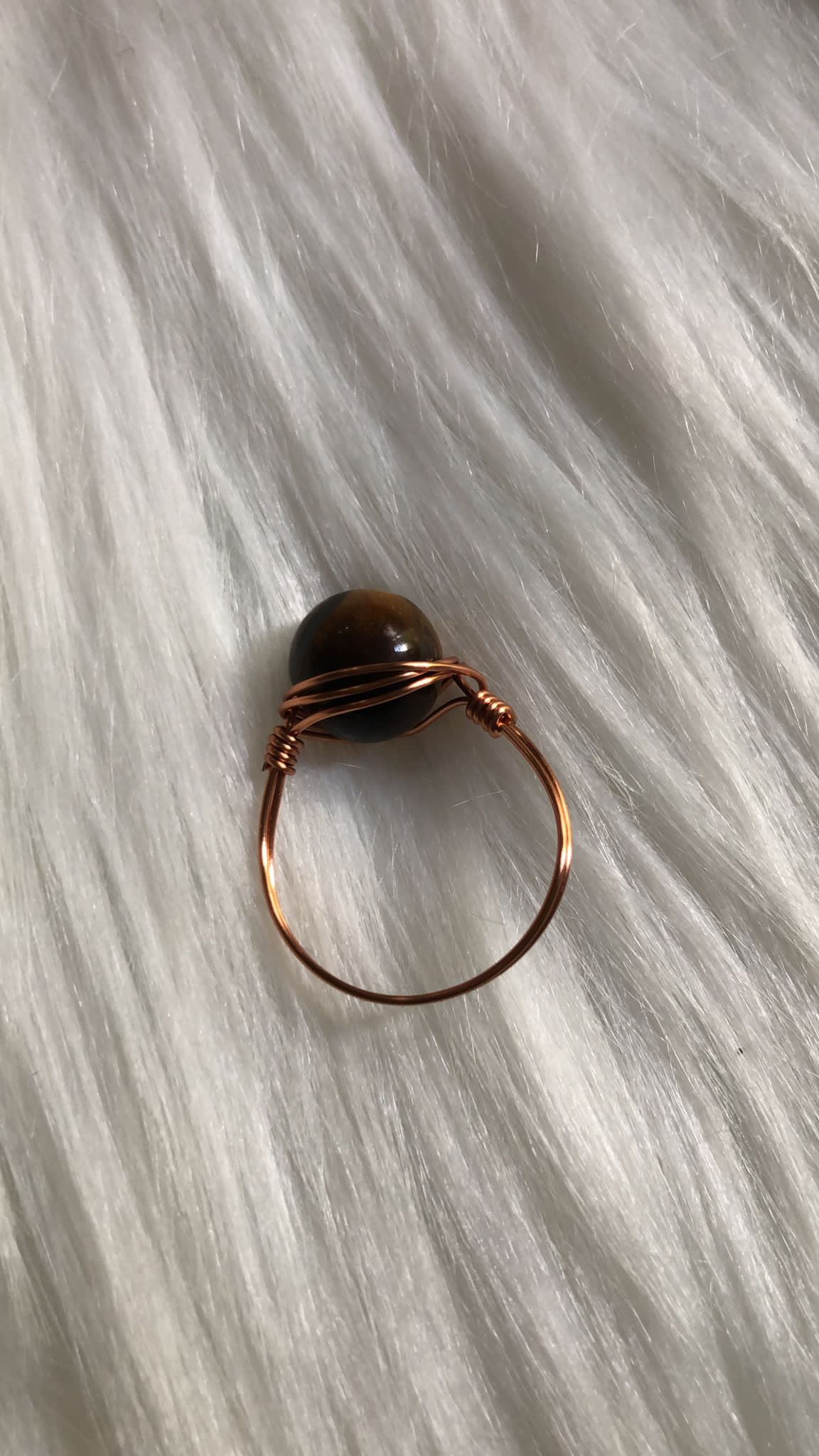 Anillos envueltos con alambre de cristal - Anillos de cobre envueltos a mano