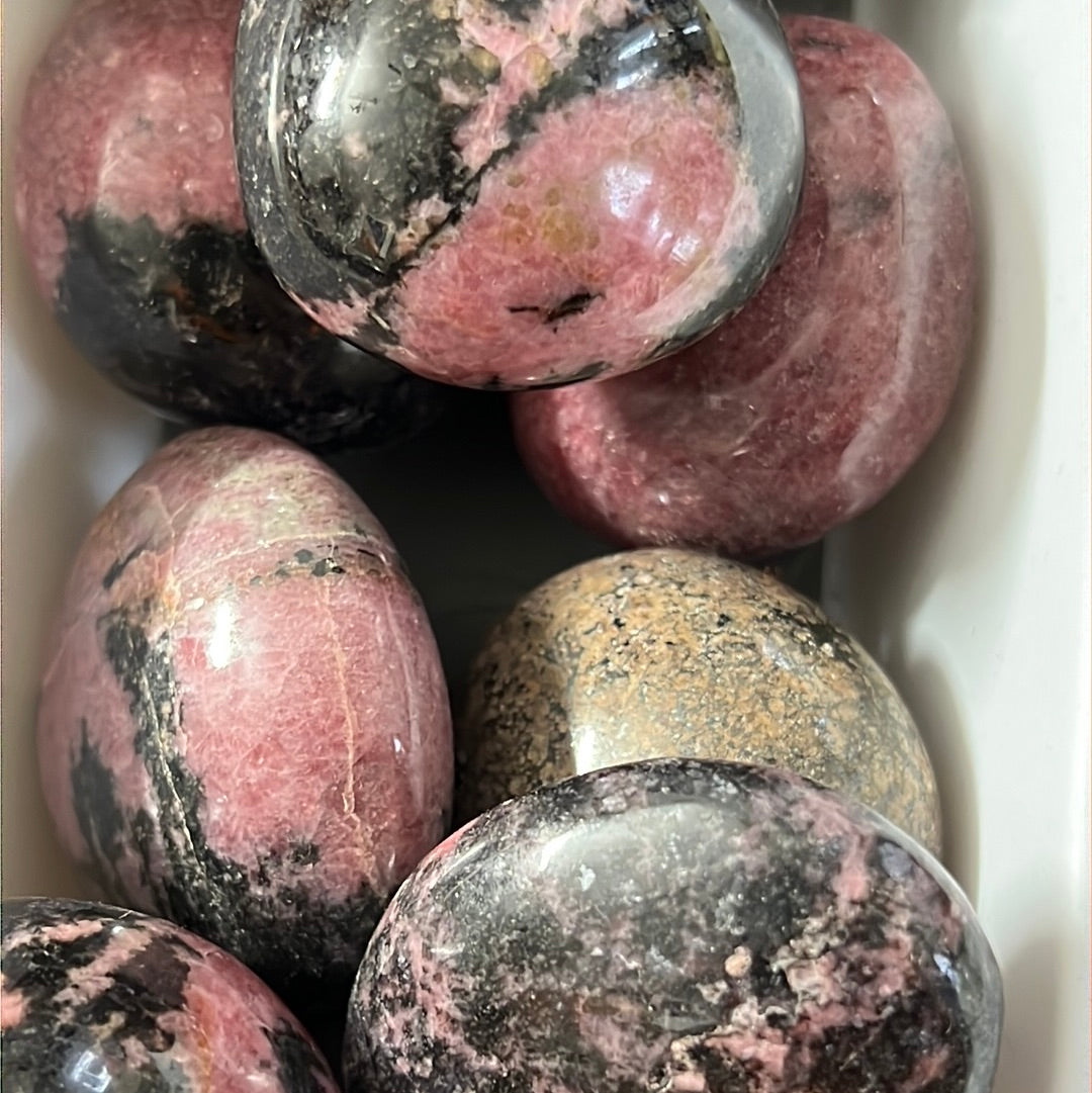 Rhodonite polished heart shape stone