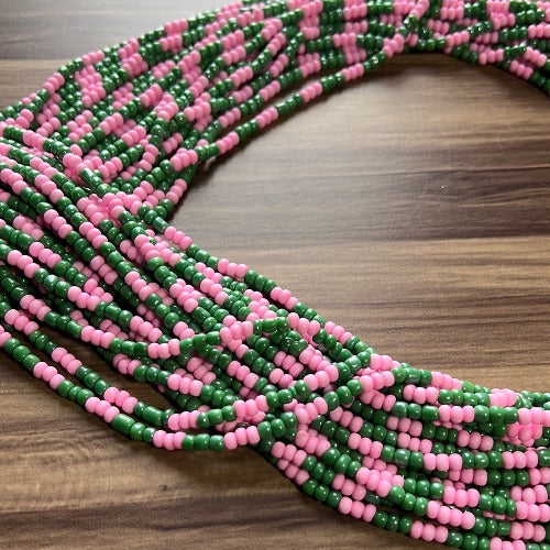 Pink & Green waist beads - AKA sorority inspired body jewelry