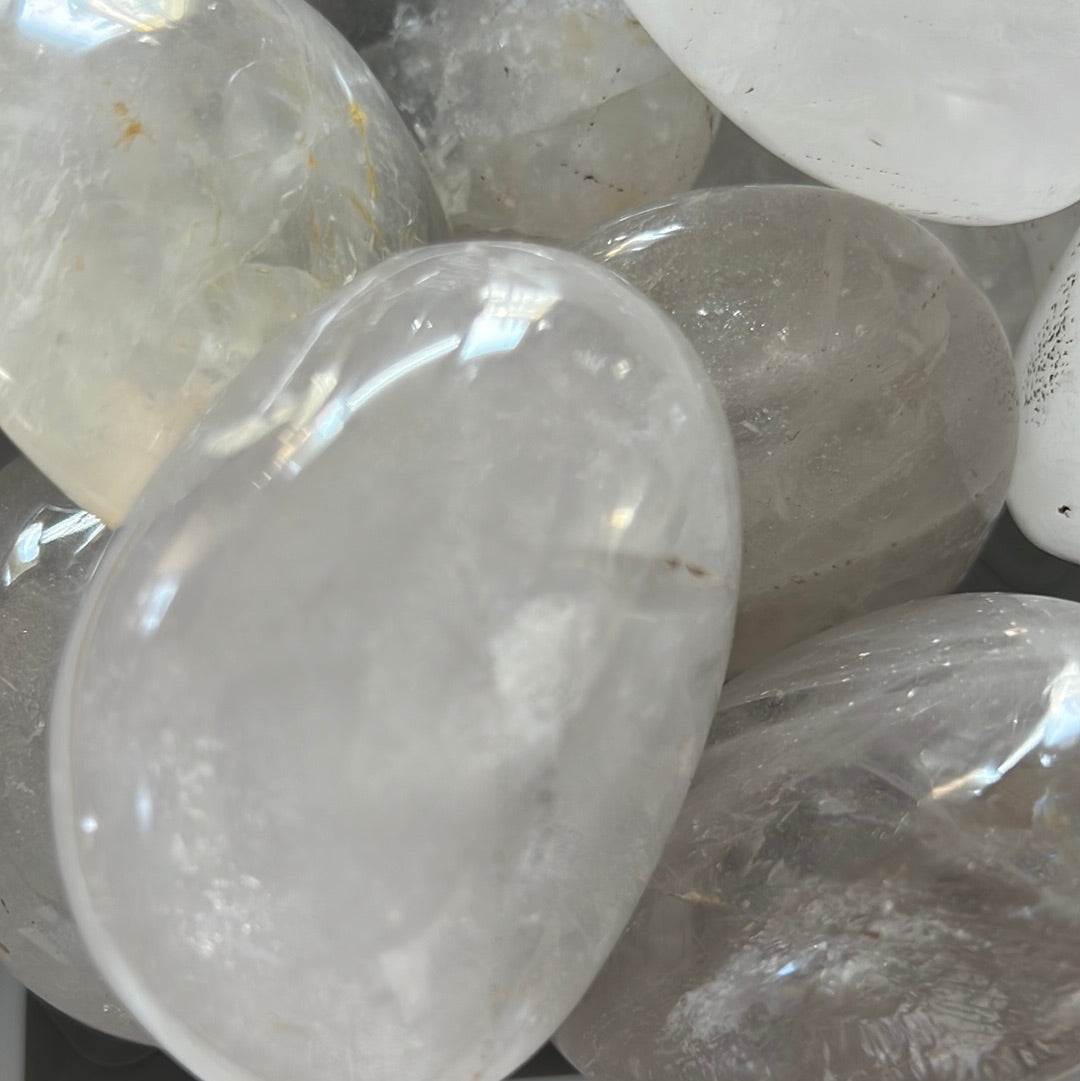 Large Clear quartz Palm Stone