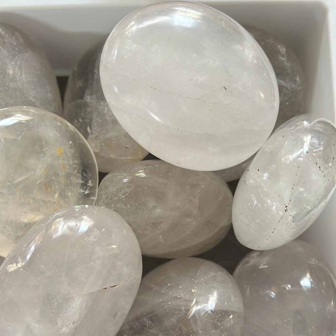 Large Clear quartz Palm Stone