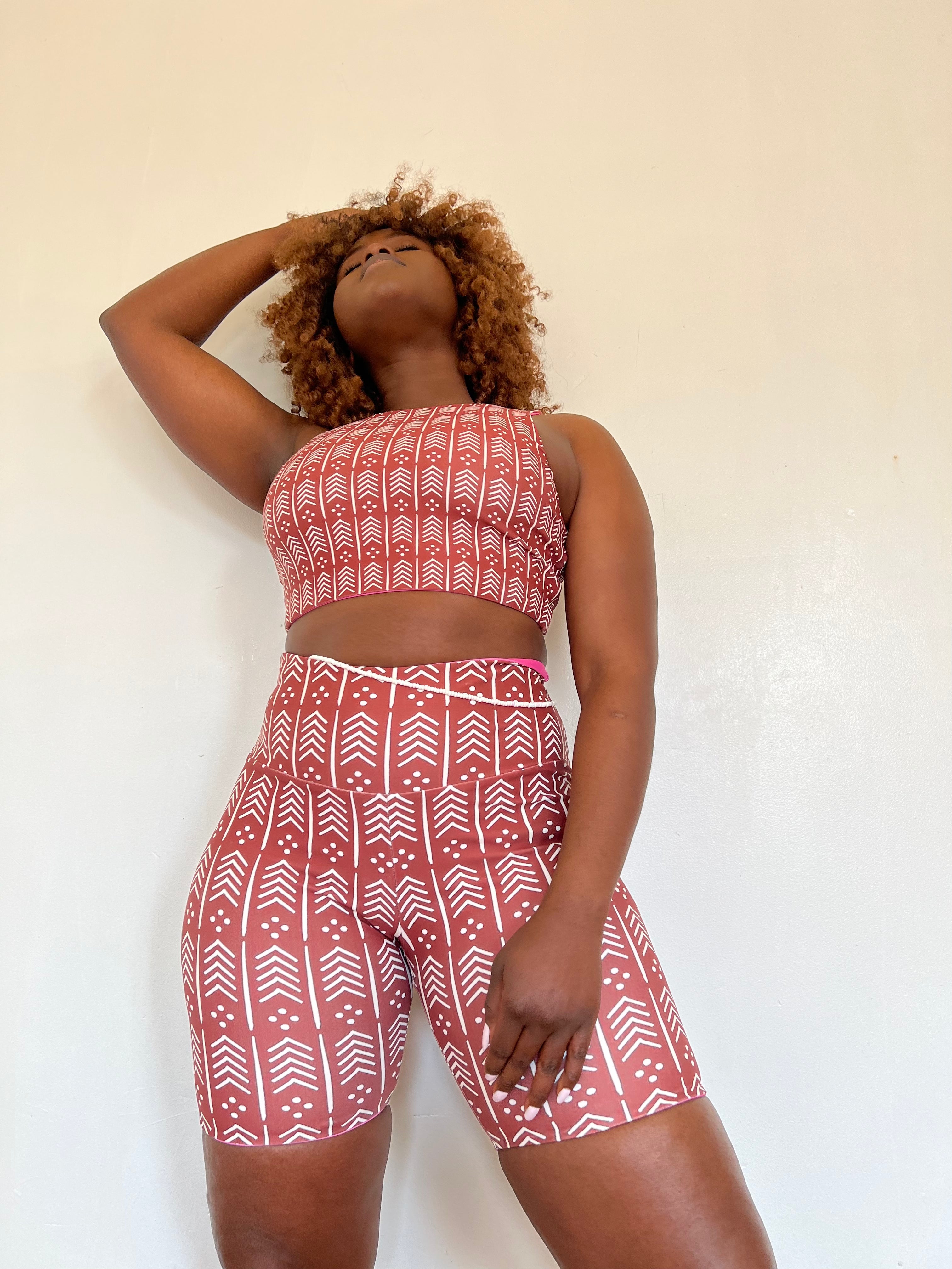 African print bogolan matching set for workout
