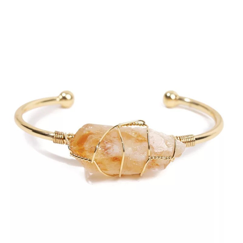 Pulsera de alambre envuelto con cristales curativos
