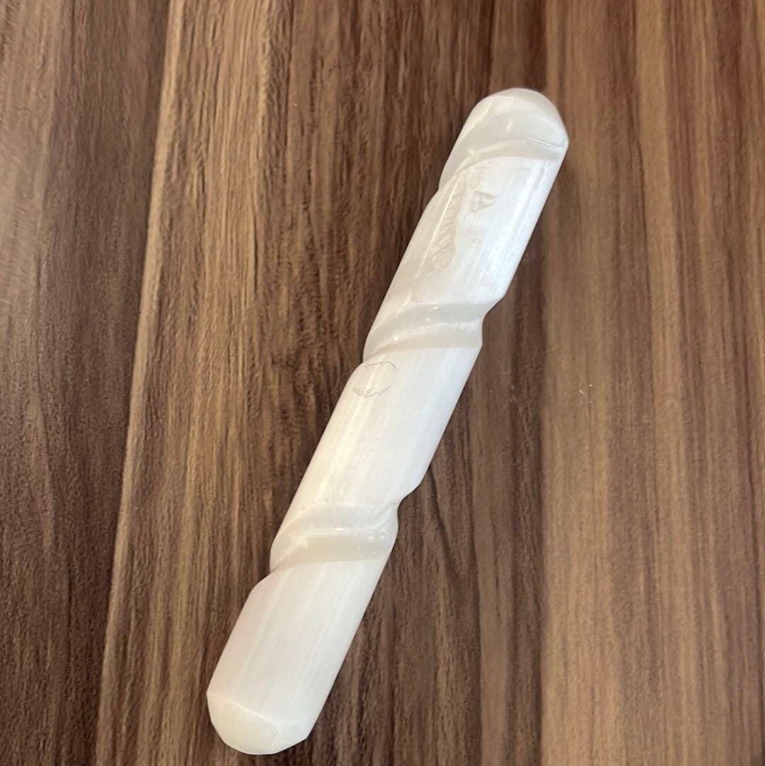 Selenite Satin Spar varita y calor