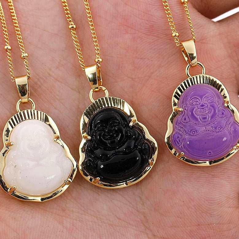 Collar de la fortuna de Buda con cadena de oro