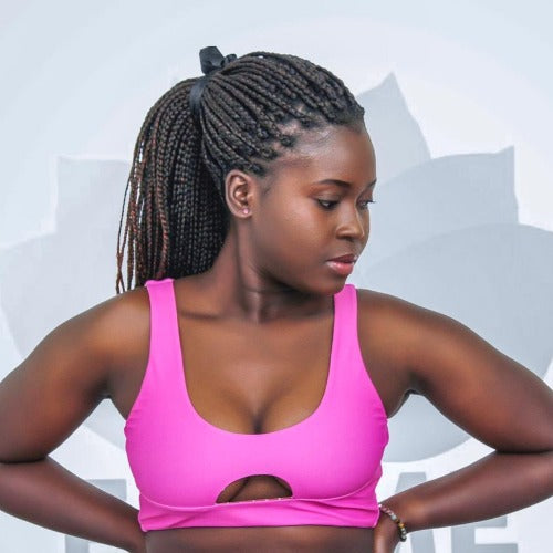 hot pink reversible yoga top