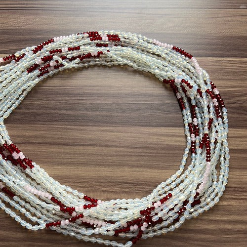 Clear crystal waist beads