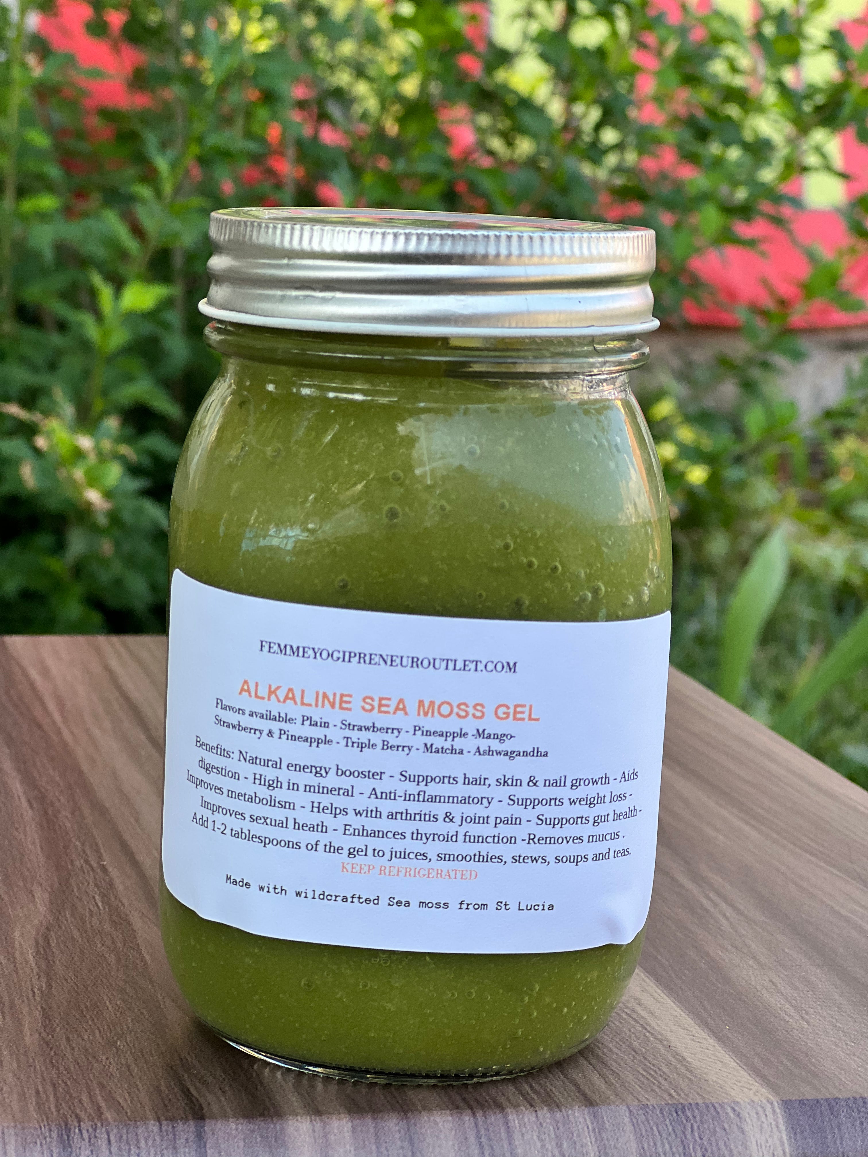 Matcha powder sea moss gel