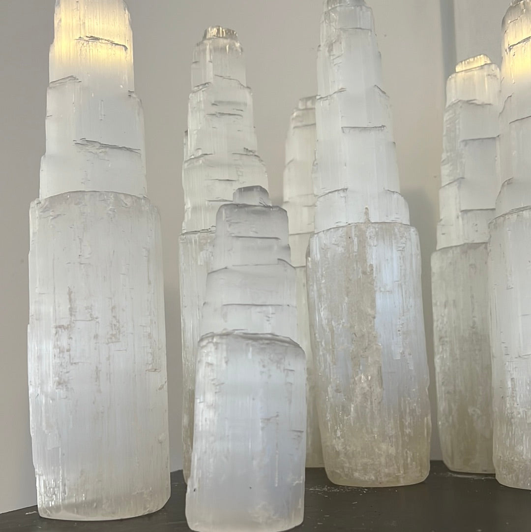 Tall Selenite tower crystal -  Selenite Skycraper -12 inches